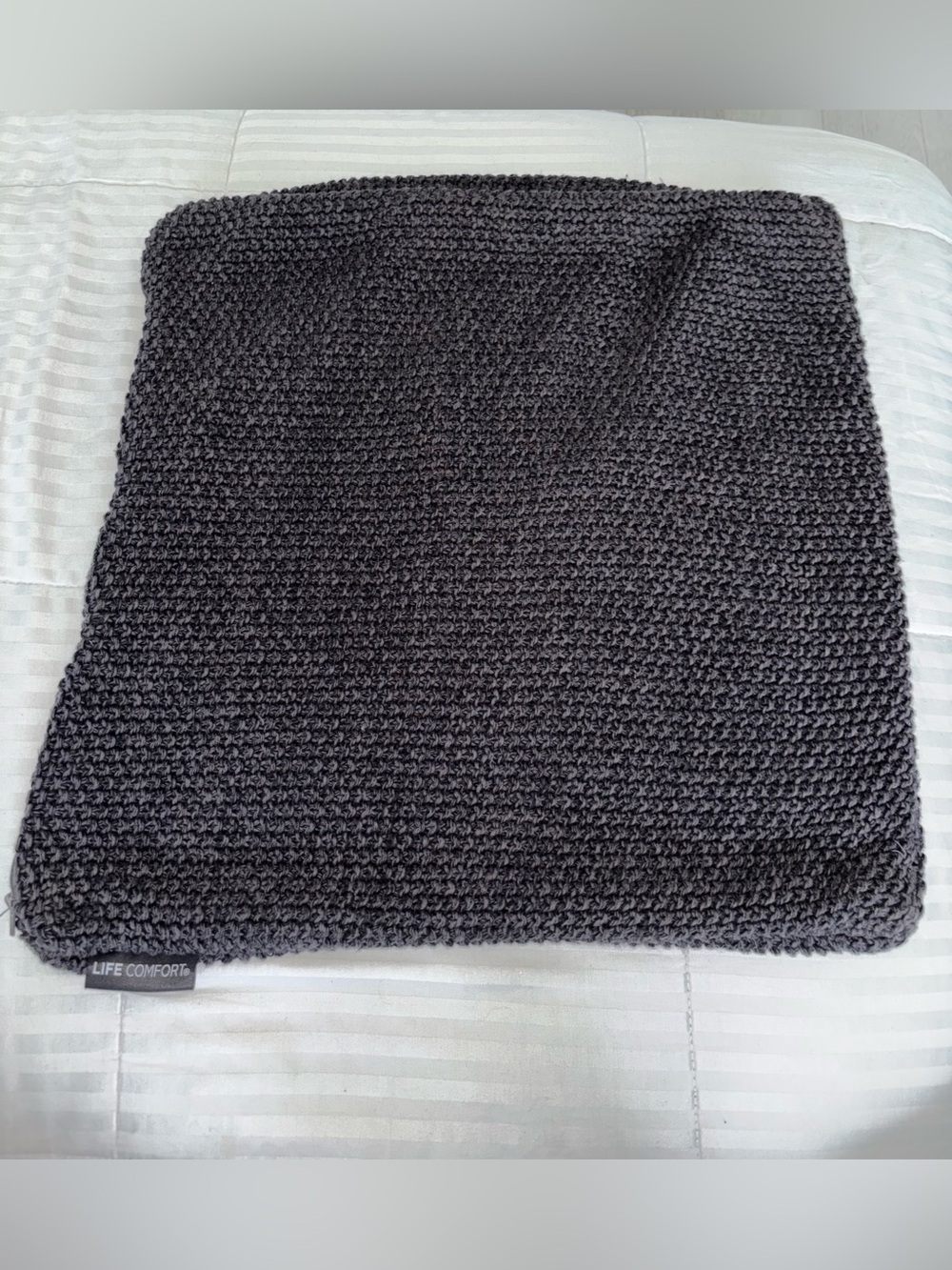 Life Comfort Charcoal Knit Decorative Pillow Cover